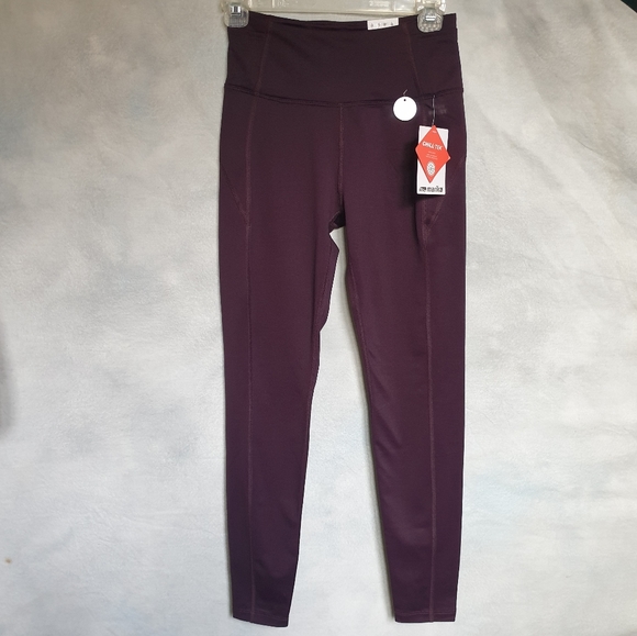 Marika Wild Plum Chill-Tek Soft Fleece Lined Active High Waist Active Leggings S - Picture 2 of 16